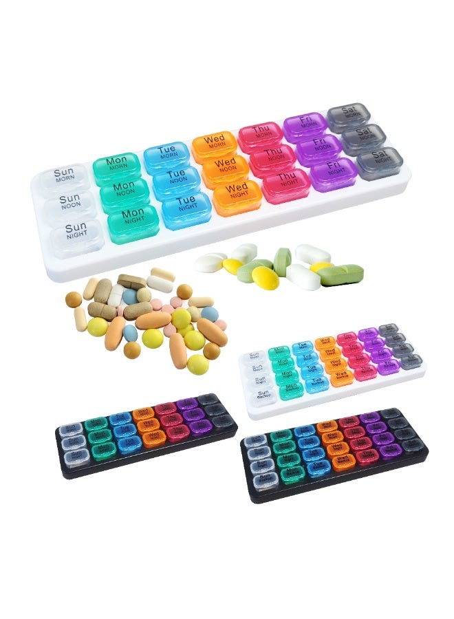 Weekly Pill Organizer with Daily Removable Compartments Divided into Three Time Slots Portable and Compact for Daily Use and Travel Easy to Carry and Stay Organized - Image 4